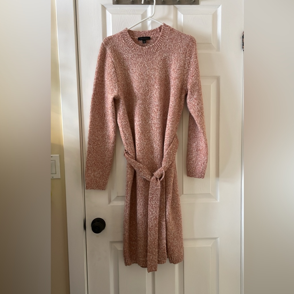 Ann Taylor Pink Coral Marled Sweater Dress